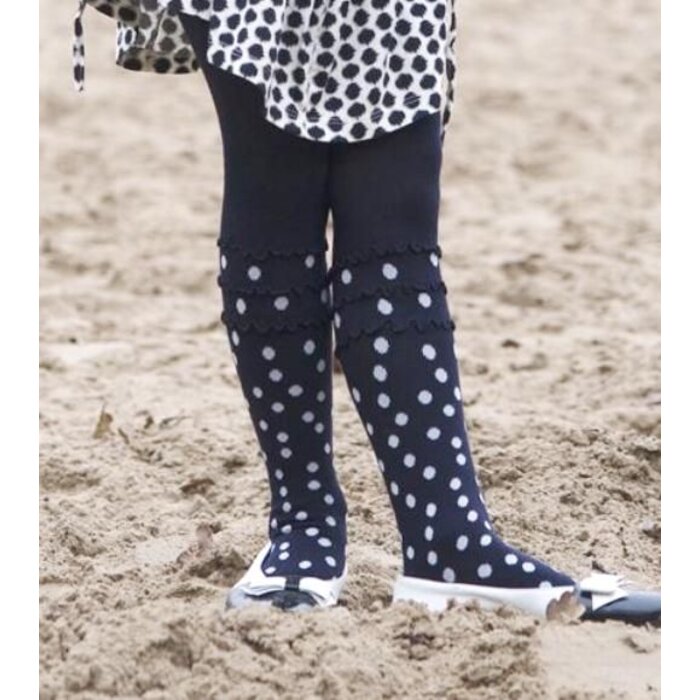 Bonnie Doon baby- en kinder beenmode  maillot navy met witte stippen