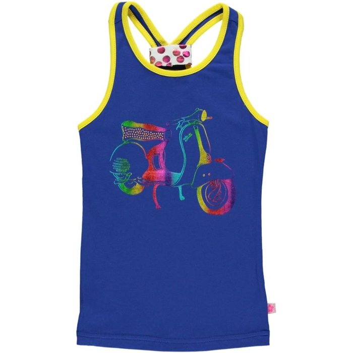Kidz-Art kleurrijke meisjeskleding outlet topje scooter kobalt blauw
