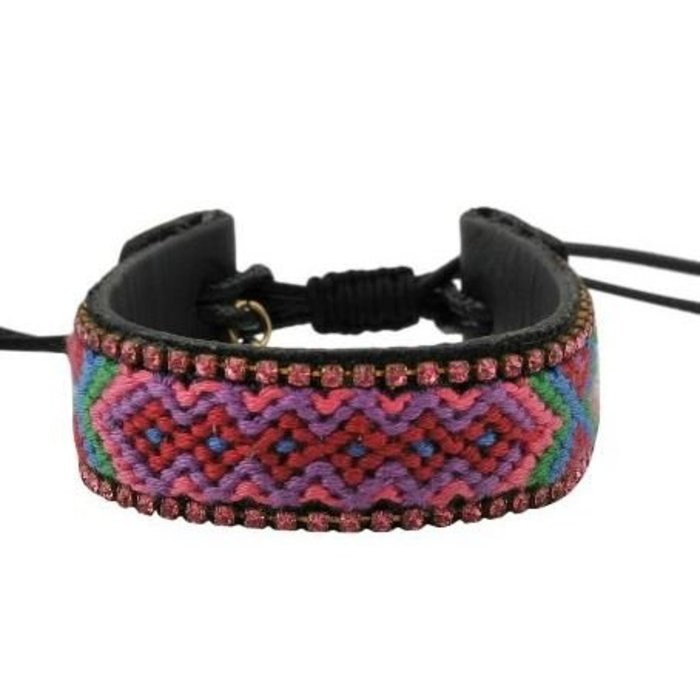 Jozemiek IBIZA rundleren armband multicolor pink