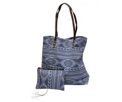 Jozemiek Go2Beach shopper / tassen set Aztek blue