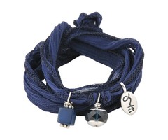 Jozemiek RAKHI zijden wikkelarmband Monaco blue
