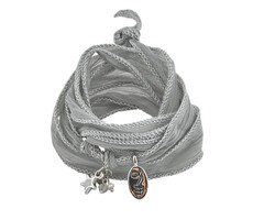 Jozemiek RAKHI zijden wikkelarmband Paloma grey
