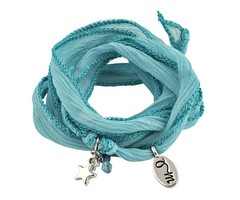 Jozemiek RAKHI zijden wikkelarmband turquoise