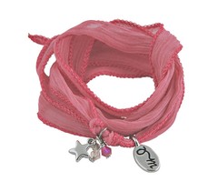 Jozemiek RAKHI zijden wikkelarmband Blush Pink