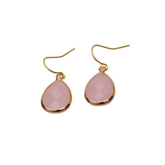 Jozemiek damesoorbellen tear drops soft pink