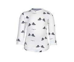 nOeser longsleeve Henley  white met engelen vleugels