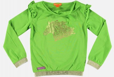 Kidz-Art kleurrijke meisjeskleding outlet shirt bright green Paard