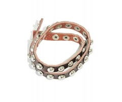 Love Ibiza Stoere armband bruin leer met studs