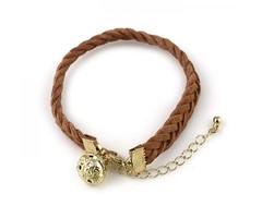 Love Ibiza Dames armband suede Ballchain Cognac