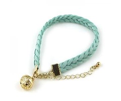 Love Ibiza Dames armband suede Ballchain Skyblue