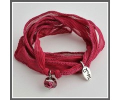 Jozemiek RAKHI zijden wikkelarmband Persian Fuchsia R