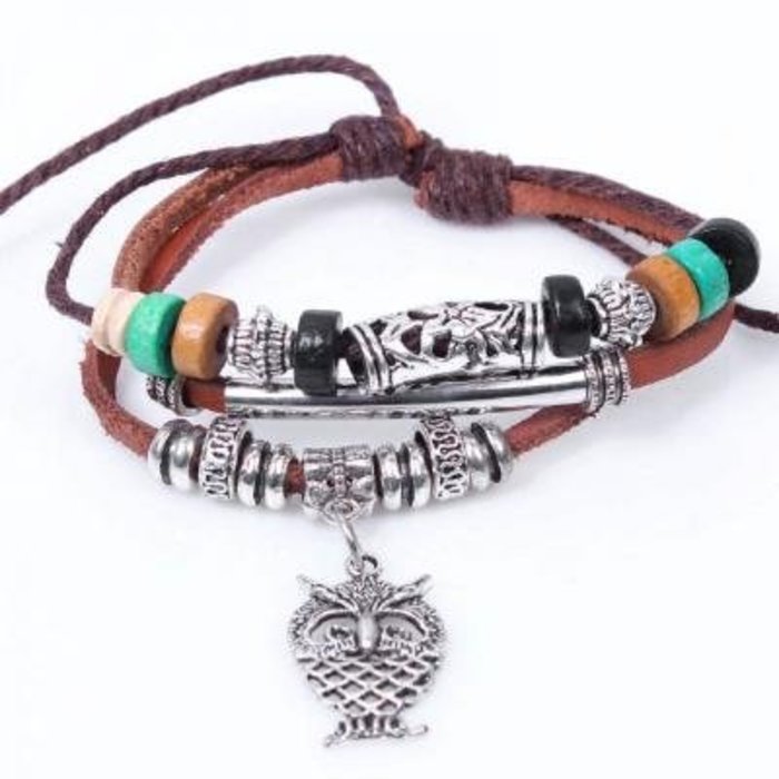 Love Ibiza Stoere leren armband natural