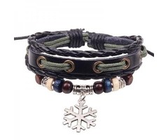 Love Ibiza Stoere leren armband zwart 3 in 1