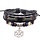 Stoere leren armband zwart 3 in 1