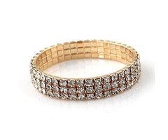 Love Ibiza Strass armband elastisch gold