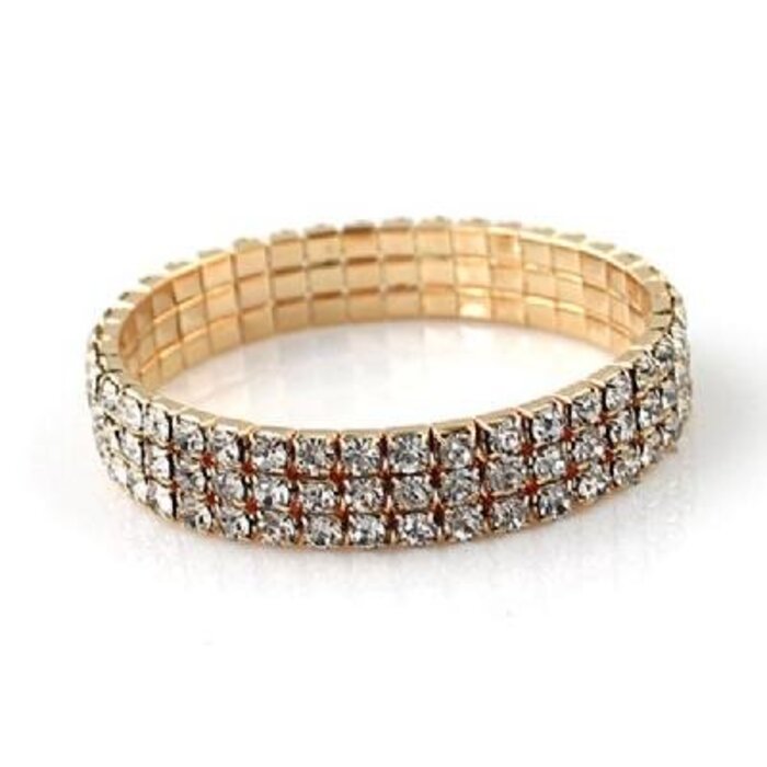 Love Ibiza Strass armband elastisch gold