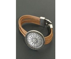 Jozemiek Armband leder met grote applicatie