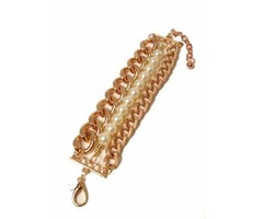 Jozemiek Chunky chain  armband gold and pearls
