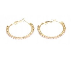 Jozemiek Creolen gold met strass-steentjes