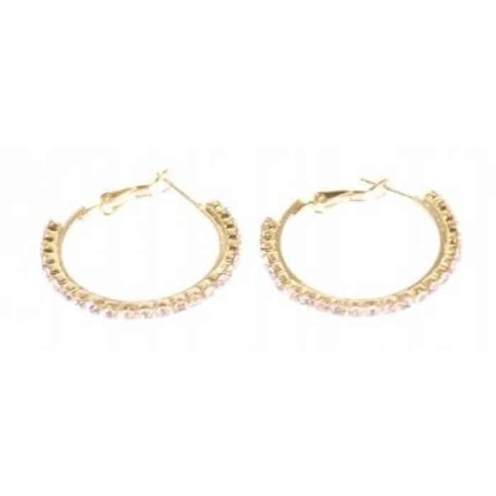 Jozemiek Creolen gold met strass-steentjes