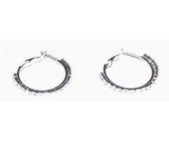 Jozemiek Creolen zilver met strass-steentjes