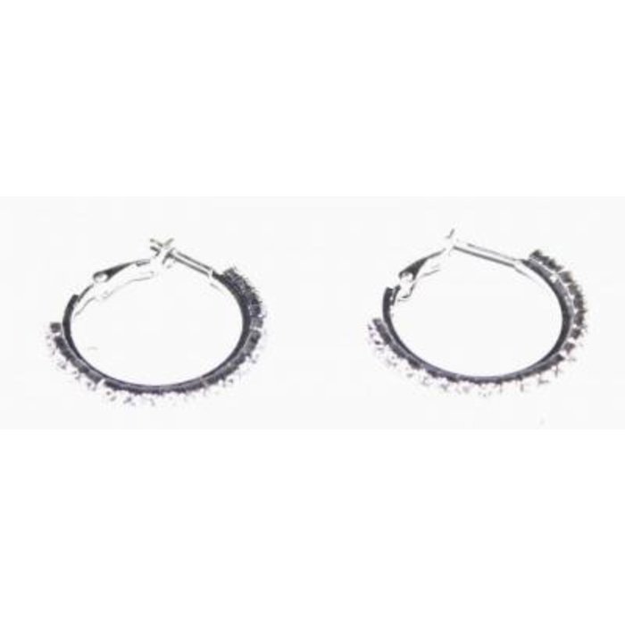 Jozemiek Creolen zilver met strass-steentjes