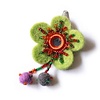 Cute Factory haarknipje bloem groen