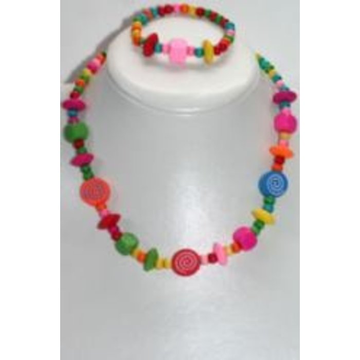 ToyToy Kinderketting + armband spiraaltjes