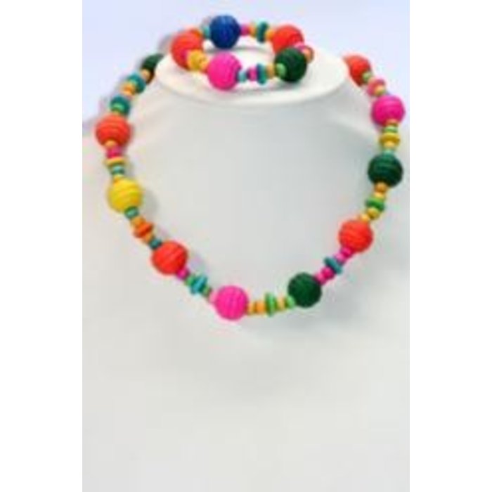 ToyToy Kinderketting + armband  bolletjes