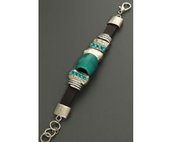 Love Ibiza Stoere armband  leer met applicaties kleur