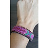 Jozemiek IBIZA rundleren armband multicolor pink