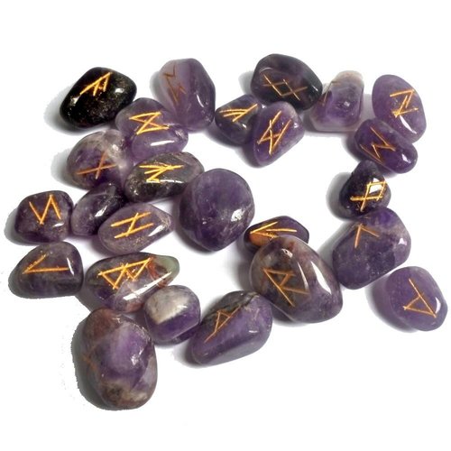 Runen Orakel Set aus Amethyst 