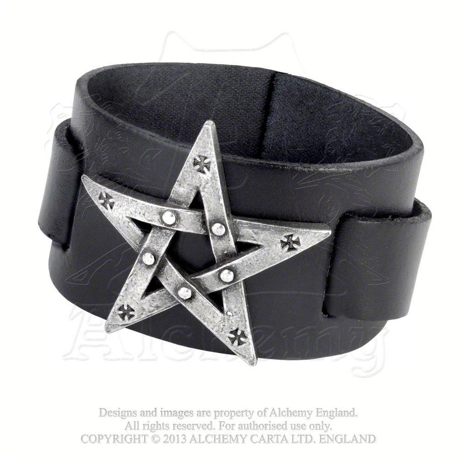 Breites schwarzes Lederarmband-2