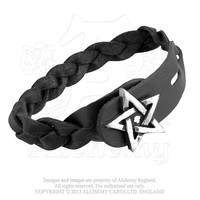 thumb-Schwarzes Lederarmband-3