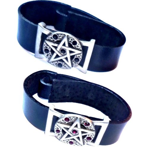 Lederarmband mit Pentagramm 