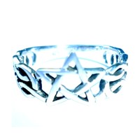 thumb-Ring mit Pentagramm, 925 Sterling Silber-3