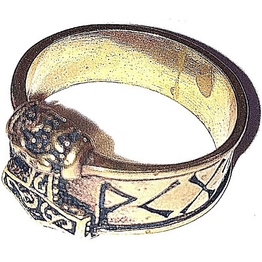 Bronze Thor Hammer Ring mit Runen-6