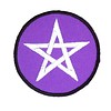 Textilien Aufnäher (Patch) mit Pentagramm violett/weiß