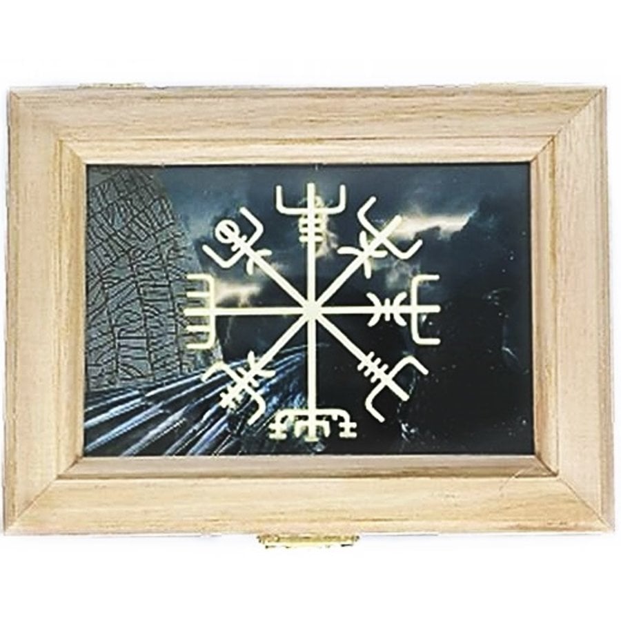 Box mit Symbol unter Glas auf dem Decke-1