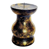 thumb-Kerzenständer Schwarz/Gold-1