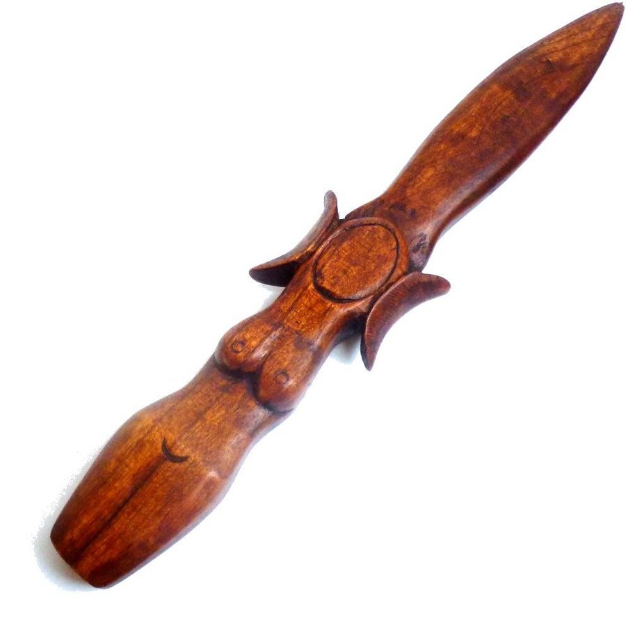 Ritualdolch Athame Göttin aus Holz-2