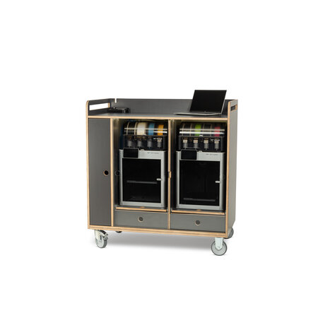 AMPC AMcart bundled with 2 Bambu Lab X2D AMS Combo printers