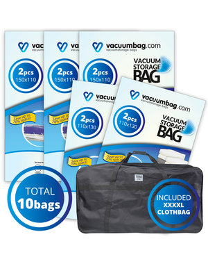 Vacuumbag.com Vacuumzakken voor Tuinkussens Pakket met opbergtas [Set 10 zakken+tas]