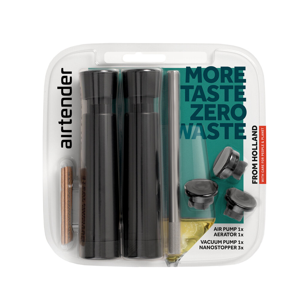 Airtender Complete set Wijn Beluchter +Wijn Vacuumpomp + 3 doppen