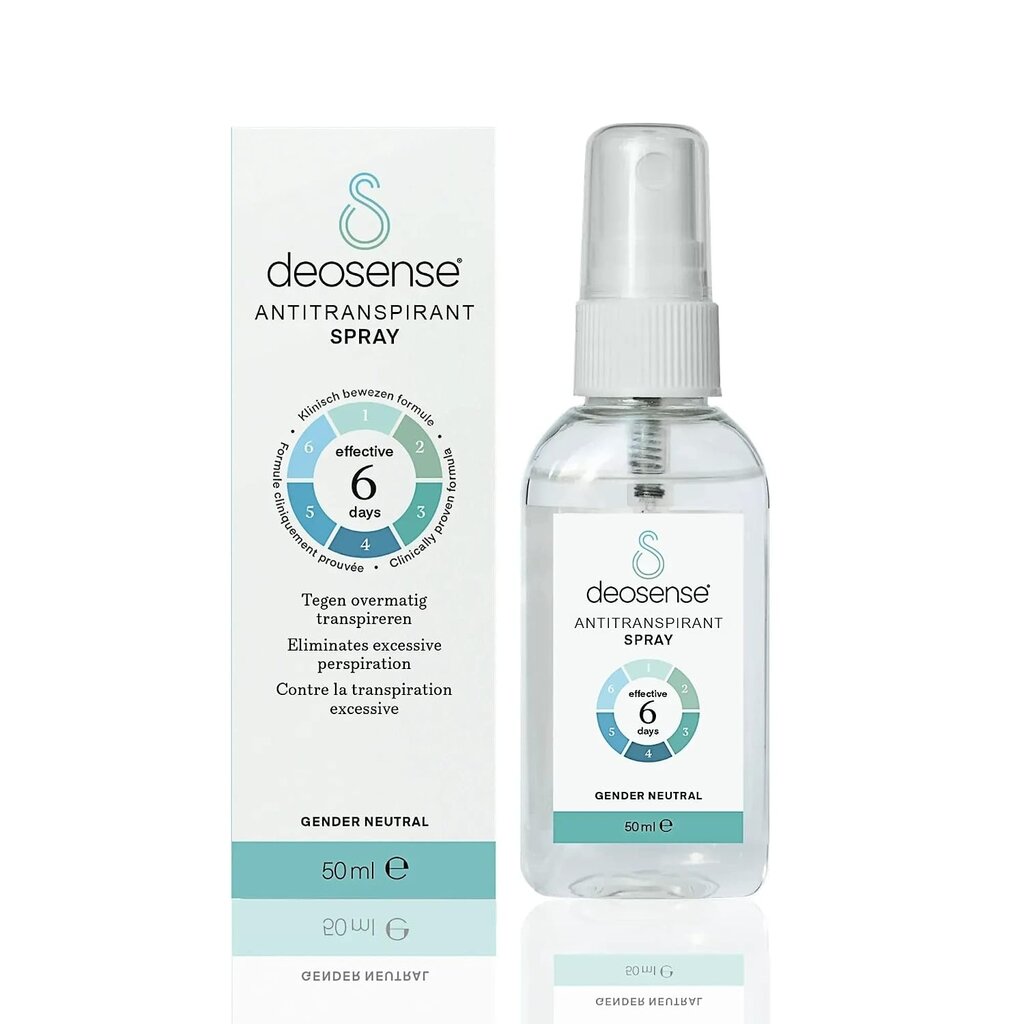 Deosense Anti-Transpirant Spray 50 ml | Deodorant tegen Zweetgeur en Overmatig Zweten