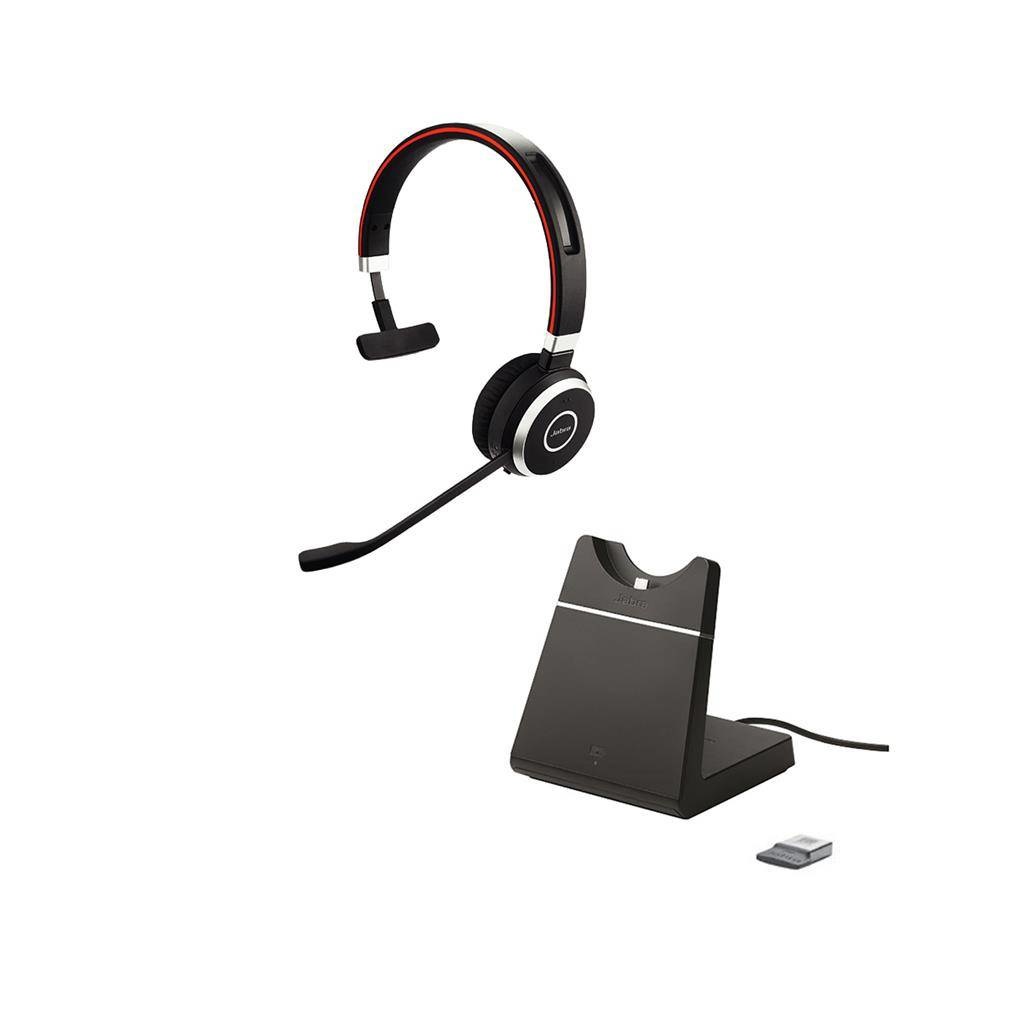 Evolve 65 MS Mono inc. charging stand