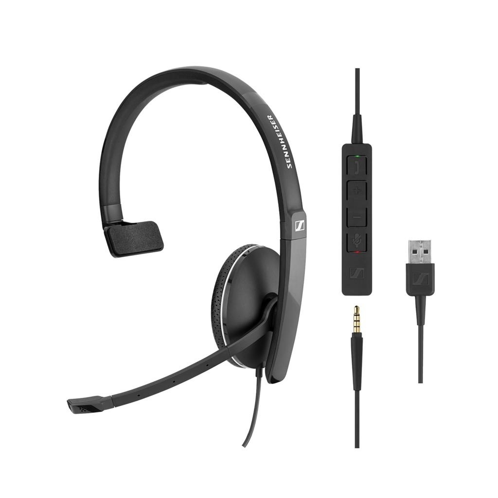 SC135 Mono Headset met USB en 3,5mm jack