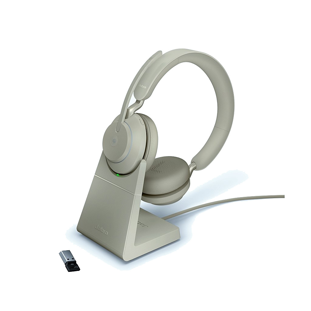 Evolve2 65 MS Stereo USB-A STAND (BEIGE) Microsoft Teams & Sfb