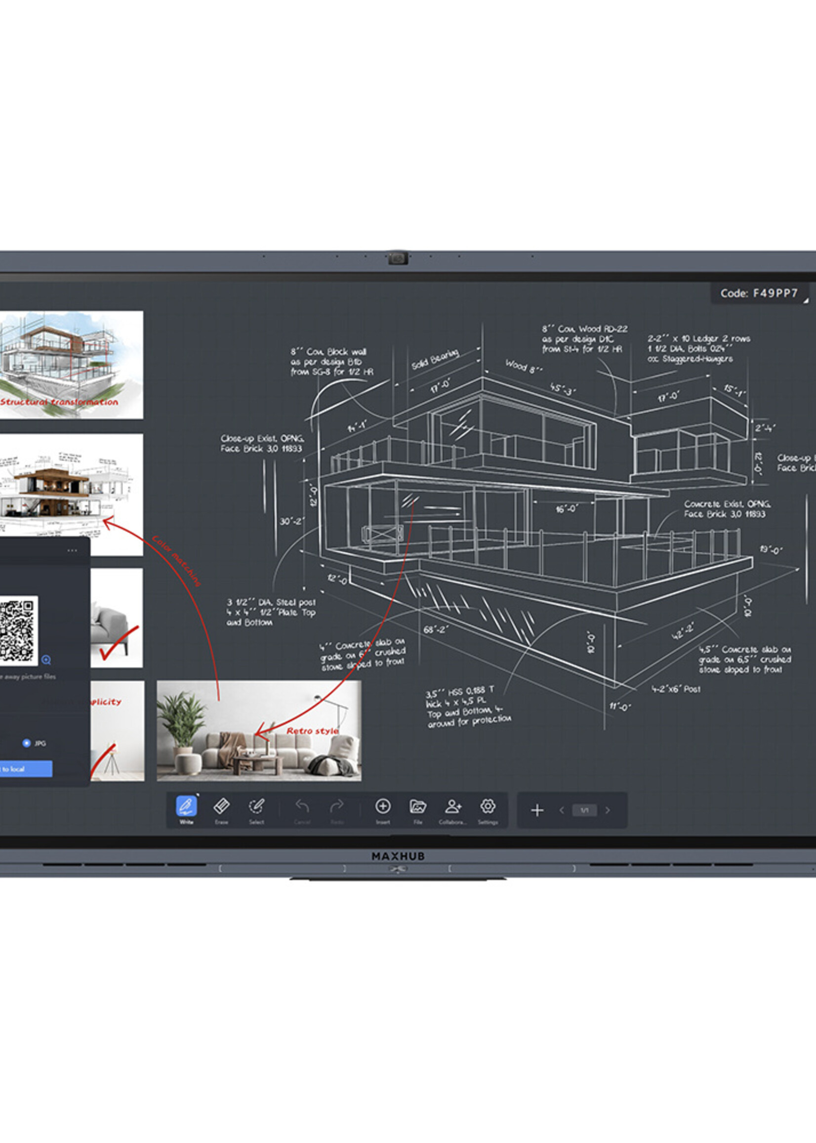 MAXHUB Classic, 65" All-in-One Conference IFP, ex PC