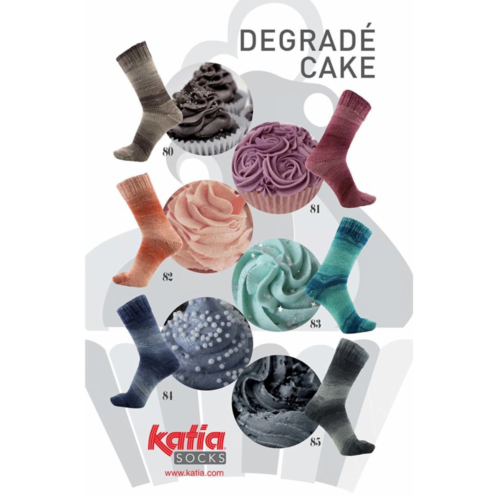 Katia Degradé Cake Socks 80 Bruintinten